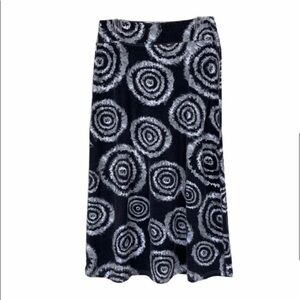 Jane Ashley Optic Print Maxi Skirt Gray Size M